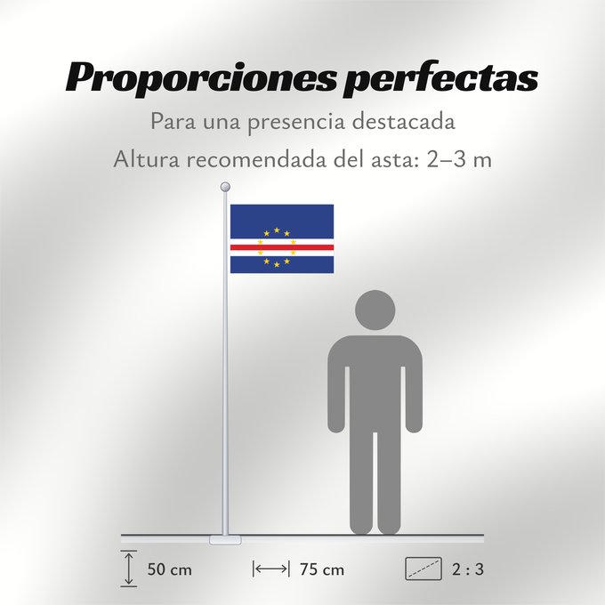Proporciones de la bandera: Cape Verde	Cap-Vert	Cabo Verde	Kap Verde	Capo Verde	Kaapverdië  Cabo Verde	Zelenortskih otokov	Kap Verdes