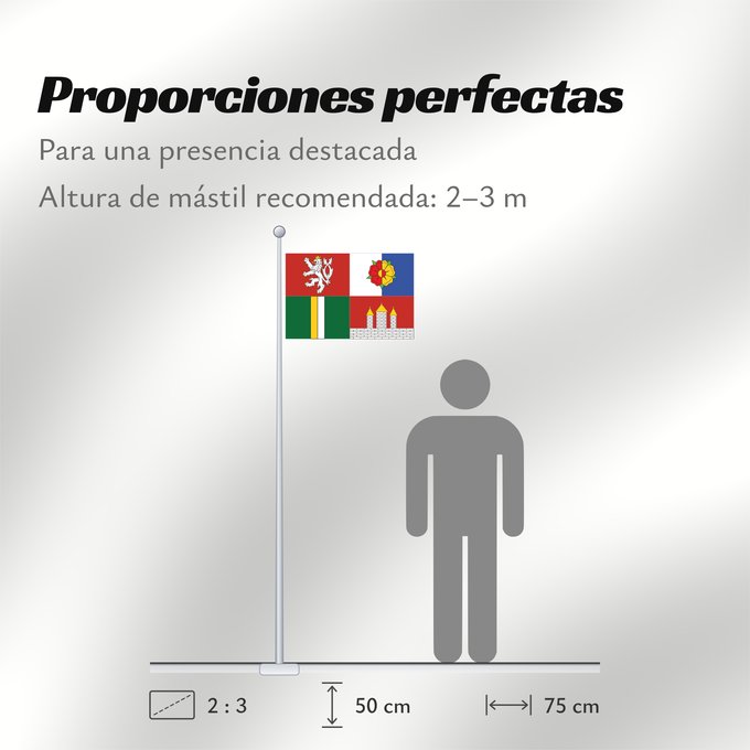 Proporciones de la bandera: South Bohemian Region	Région de Bohême du Sud	Südböhmische Region