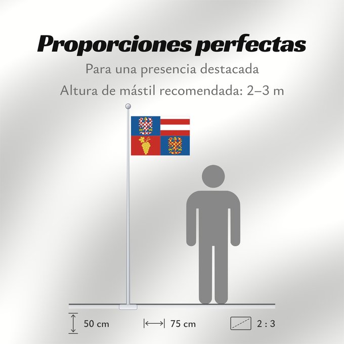 Proporciones de la bandera: South Moravian Region	Région de Moravie du Sud)	Región de Moravia Meridional	Südmährische Region	Moravia meridionale	Jihomoravského kraje
