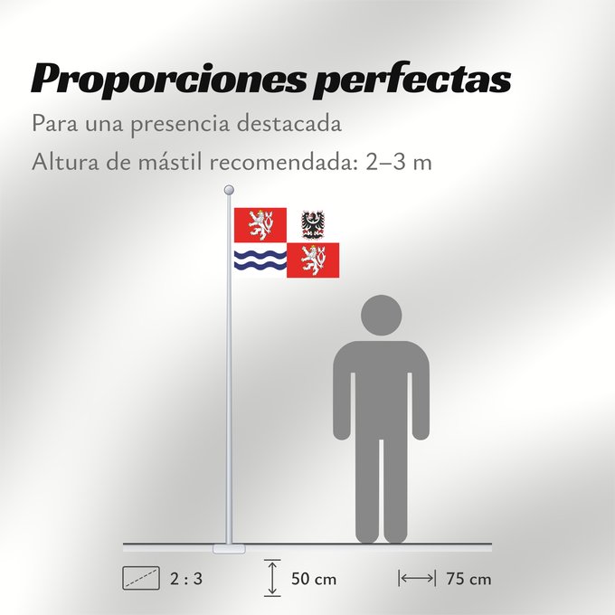 Proporciones de la bandera: Central Bohemian Region	Région de Bohême centrale	Región de Bohemia Central	Mittelböhmische Region