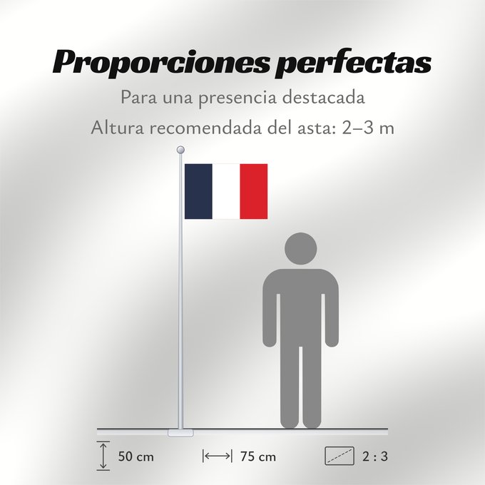 Proporciones de la bandera: France	Francia	Frankreich	France in #002654, #FFFFFF, #CE1126
