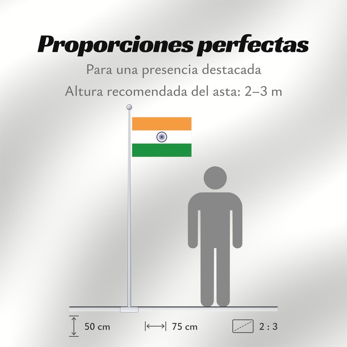 Proporciones de la bandera: India Inde Indien