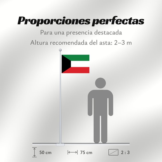Proporciones de la bandera: Kuwait Koweït Kuwaitlabel QS Les