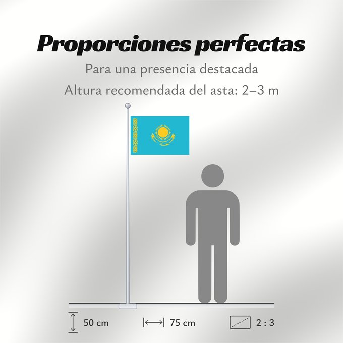Proporciones de la bandera: Kazakhstan	Kazajistán	Kasachstan	Repubblica del Kazakistan	Kazachstan	Qazaxıstan Respublikasının	Сцяг Казахстана	Национално знаме на Казахстан	কাজাখস্তানের জাতীয় পতাকা	Banniel br Kazakstan	Kazahstana	Kazachstánu	Казахстан Республикин ялавӗ	Kazaĥio	Ղազախս