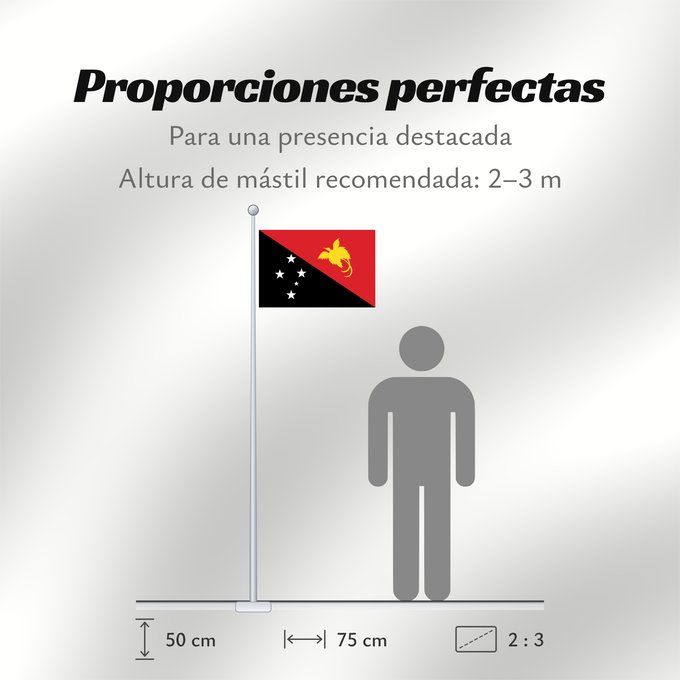 Proporciones de la bandera: Papua New Guinea	Papua New GuineaColours Pantone 186 C for red and 116 C for yellow	Papouasie-Nouvelle-Guinée	Papúa Nueva Guinea	Papua-Neuguineas	Papua Nuova Guinea	Papoea-Nieuw-Guinea	Papua-Nova Guiné	Papui-Nowej Gwinei	علم بابوا غينيا الجديدة	পাপুয়া নি
