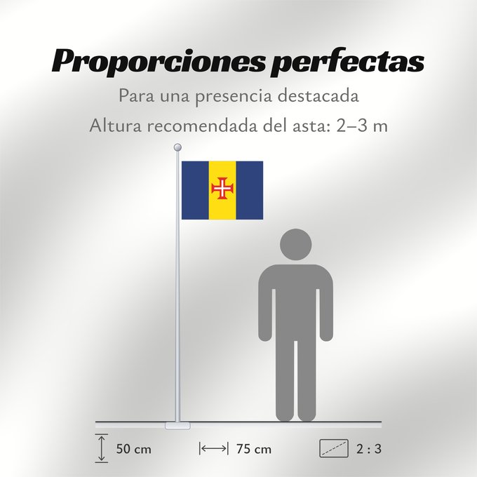 Proporciones de la bandera: Madeira	Autonomous Region of Madeira, Portugal	Madera	Região Autónoma da Madeira