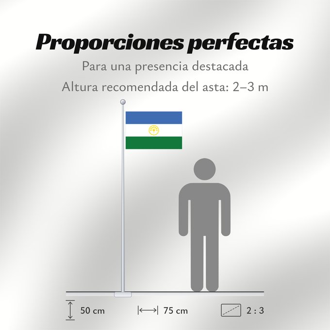Proporciones de la bandera: Bashkortostan	State flag of the Republic of Bashkortostan	République de Bachkirie	Bashkortostán	Baschkortostan	Башҡортостан Республикаһының Дәүләт флагы	Флаг Башкортостана