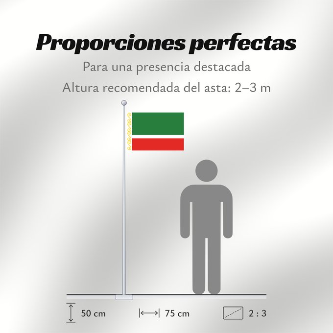 Proporciones de la bandera: Chechen Republic	Chechenia	Tschetschenische	Cecenia	Байракх Нохчийн Республикан	Флаг Чеченской Республики	Парчами Ҷумҳурии Чеченистон	Стяг Чеченської Республіки Російської Федерації
