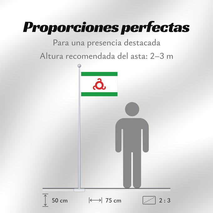 Proporciones de la bandera: Ingushetia	Republic of Ingushetia	Inguschetien	Inguscezia	Флаг Ингушетии