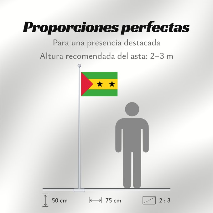 Proporciones de la bandera: Sao Tome and Principe Sao Tomé-et-Principe Santo Tomé y Príncipe São Tomé und Príncipe Sao Tome e Principe