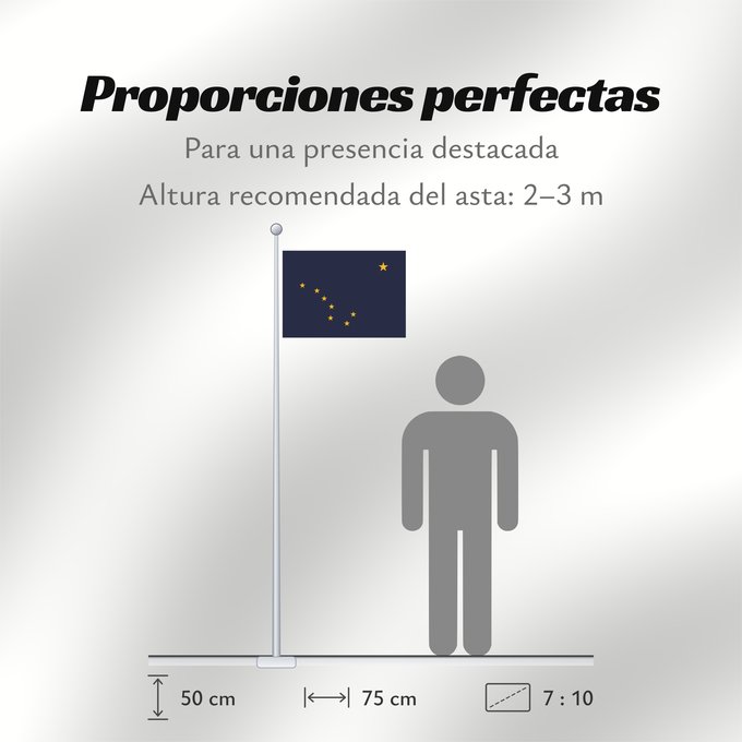 Proporciones de la bandera: Alaska	L Alaska	Alaska 	Dell Alaska	Banniel Alaska	ᎡᏩᏐᎾ ᎦᏓᏘ	Alasko	De l Alaska	Ka hae ‘Ālaka	דגל אלסקה	De Alaska	Alaskam takuyaŋa	Standardo di Alaska	Alascae	Hakʼaz Dineʼé Bikéyah Hahoodzo bidah naatʼaʼí	Флаг Аляски	Američke savezne države Aljaske	Прапор 