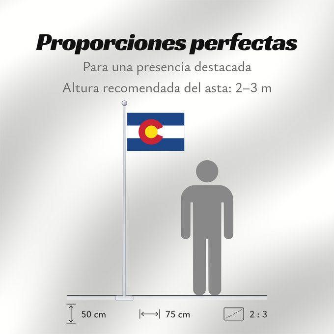 Proporciones de la bandera: Colorado	Colorado designed by Andrew Carlisle Carson	ᎧᎶᏩᏓ ᎦᏓᏘ	Ka hae Kololako	Colorati	Dibé nitsa hahoodzo bidah naatʼaʼí	Флаг Колорадо	Američke savezne države Kolorado