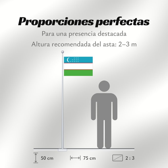 Proporciones de la bandera: Uzbekistan	Ouzbékistan	República de Uzbekistán	Usbekistan	Repubblica dell Uzbekistan	Oezbekistan	Nacional da República do Uzbequistão	علم جمهورية أوزبكستان	Özbəkistan Respublikasının Dövlət	Дзяржаўны Сцяг Рэспублікі Ўзбекістан	Дзяржаўны Сьцяг Рэспублікі Ў