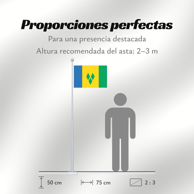 Proporciones de la bandera: Saint Vincent and the Grenadines Saint-Vincent-et-les Grenadines San Vicente y las Granadinas St. Vincent und die Grenadinen Saint Vincent e Grenadine Флаг Сент-Винсента и Гренадин Saint Vincenta in Grenadin