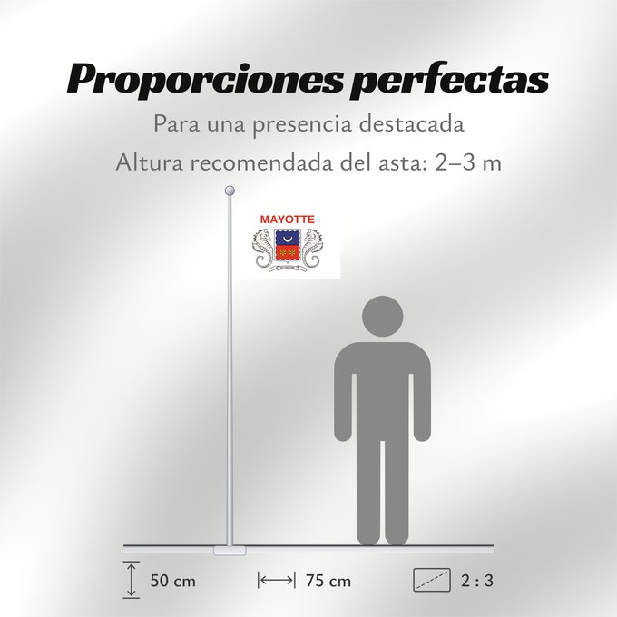Proporciones de la bandera: Mayotte local Local, unofficial representative flag of Mayotte Mayotte Uso local