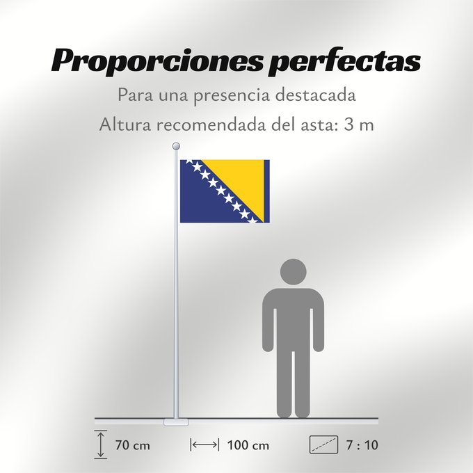 Proporciones de la bandera: Bosnia and Herzegovina Bosnie-Herzégovine Bosnia y Herzegovina Bosnien und Herzegowina Bosnia-Erzegovina Bosnië en Herzegovina Bośni i Hercegowiny علم البوسنة والهرسك Bosne i Hercegovine Bosny a Hercegoviny Боснꙑ ꙁнамѧ / Ⰱⱁⱄⱀⱏⰺ ⰸⱀⰰⰿⱔ Bosnien-Hercegovinas