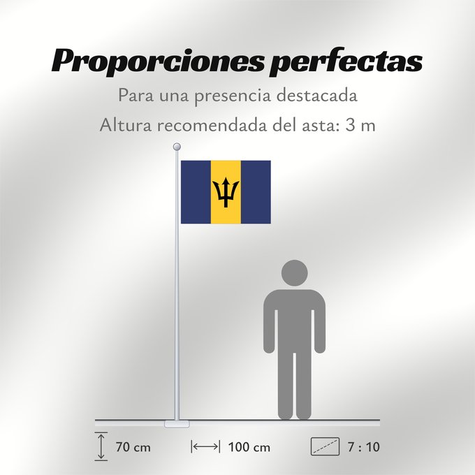 Proporciones de la bandera: Barbados	Barbade	Barbado	Barbadoksen	Ala Barbadosê	Флаг Барбадоса	Barbadosa