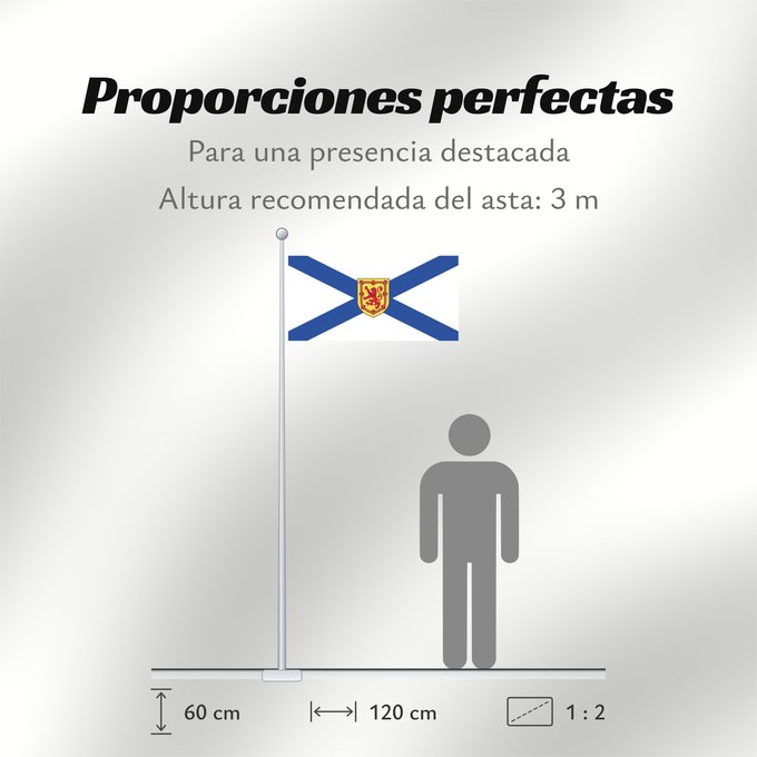 Proporciones de la bandera: Nova Scotia	Nouvelle-Écosse	Nueva Escocia	Banniel proviñs Skos-Nevez  Nova Scotia