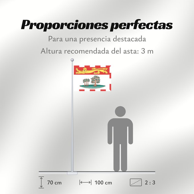 Proporciones de la bandera: Prince Edward Island	L Île-du-Prince-Édouard	Isola del Principe Edoardo	Banniel Enez ar Priñs Edouarzh