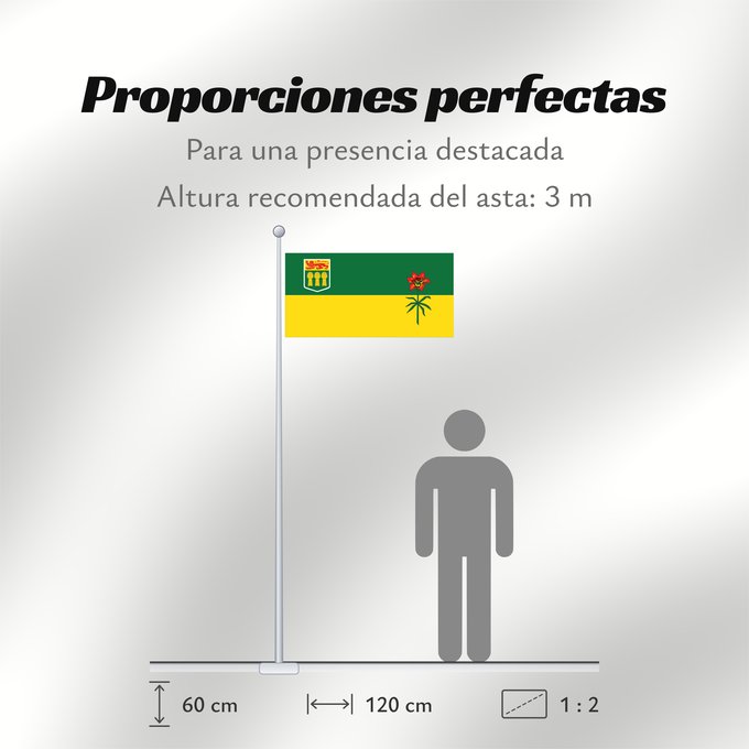Proporciones de la bandera: Saskatchewan Banniel proviñs Saskatchewan, Kanada