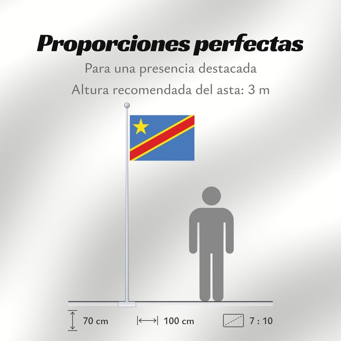 Proporciones de la bandera: Democratic Republic of the Congo The national flag of the Democratic Republic of the Congo La République démocratique du Congo Rep. Dem. del Congo Demokratischen Republik Kongo Repubblica Democratica del Congo Democratische Republiek Congo علم جمهورية الك