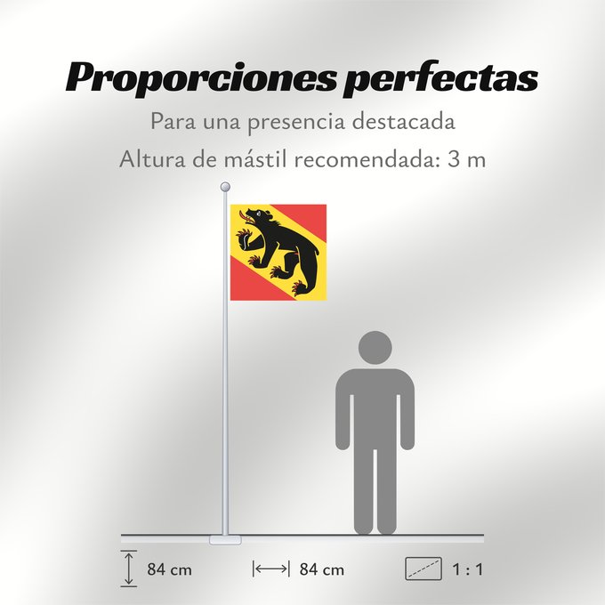 Proporciones de la bandera: Canton of Bern	Bern	Canton de Berne	Kantons Bern	Berna	Banniel Kanton Bern