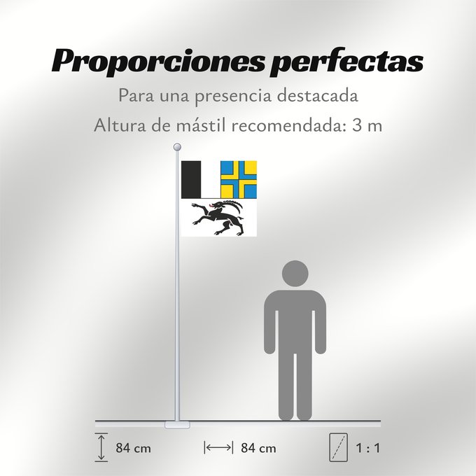 Proporciones de la bandera: Graubünden (de), Grigioni (it)