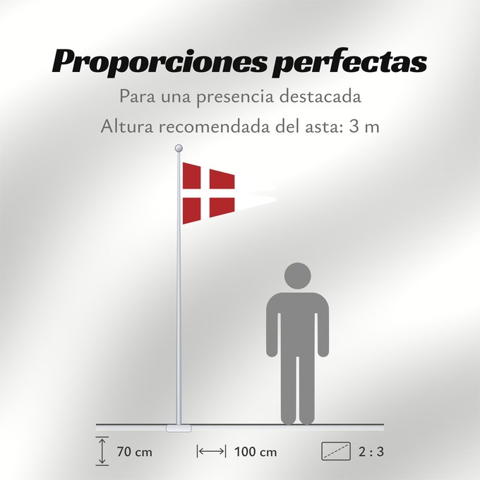 Proporciones de la bandera: Naval Rank Flag of Denmark - Chief of Squadron	Danish naval rank flag for the Chief of Squadron	Eskadrechefsstander