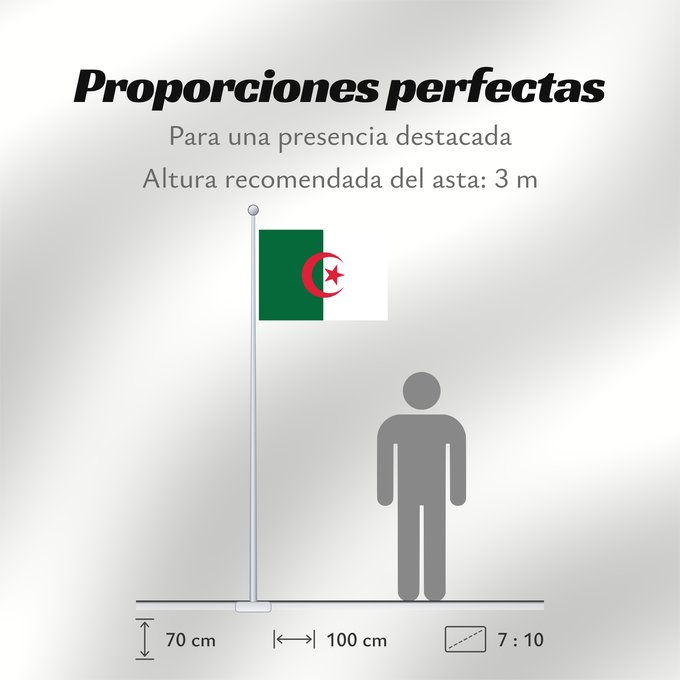 Proporciones de la bandera: Algeria L Algérie Argelia Algerien Dell Algeria Algerije Argélia Algierii Vo Algérie علم الجزائر Σημαία της Αλγερίας Alĝerio Algerian דגל אלג יריה Algéria Aljazair アルジェリアの国旗 Asenǧaq n Dzayer 알제리의 국기 Drapèu d Argeria Флаг Алжира Alžirije Algeriets ⴰⵏⴰⵢ ⴰⴷⵣ