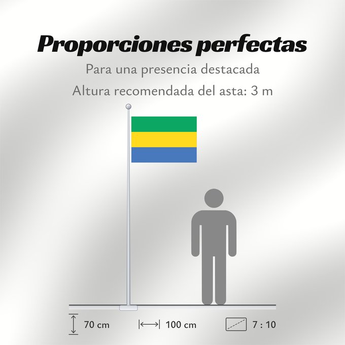Proporciones de la bandera: Gabon Gabón Gabun Gabão علم جمهوريةالغابون Banniel Gabon Gabons Gabono Gabongo bandera پرچم گابن Drapél du Gabon Dalapo ya Ngabu Bɛndɛ́lɛ ya Gabɔ́ Bendêre tî Gaböon