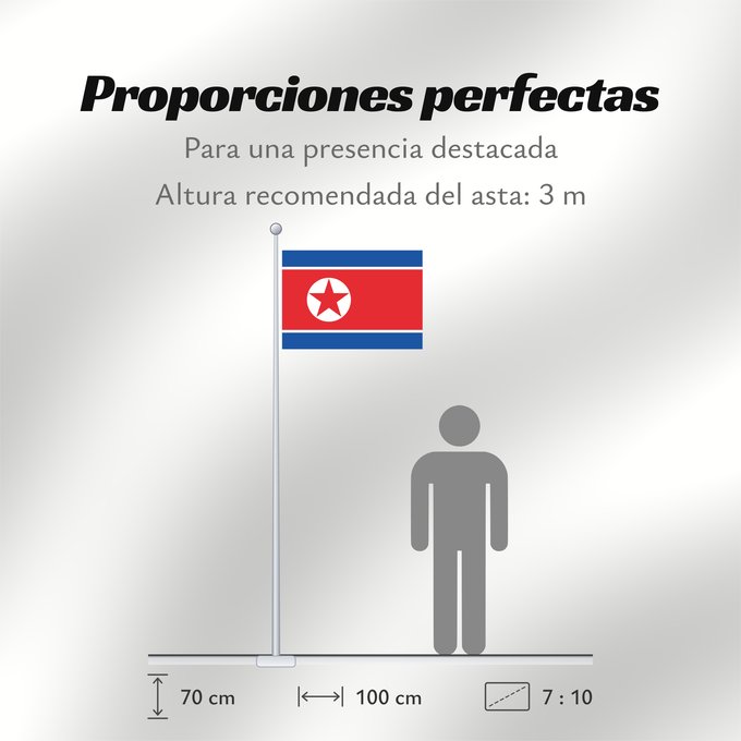 Proporciones de la bandera: North Korea	Korea (Democratic People's Republic) (North Korea)	Corée du Nord	Corea del Norte	Nordkorea	Corea del Nord	Noord-Korea	Coreia do Norte	Korei Północnej	Corea d o Norte	علم كوريا الشمالية	Национално знаме на Северна Корея	উত্তর কোরিয়ার জাতীয় পত