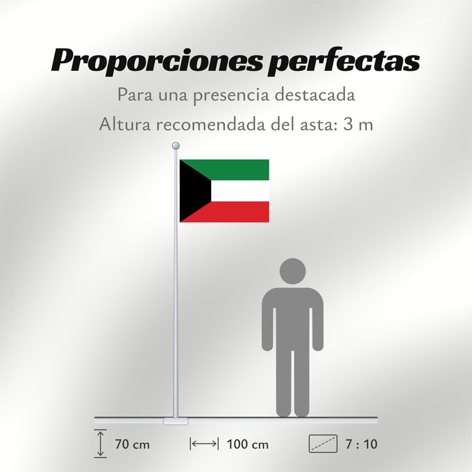 Proporciones de la bandera: Kuwait Koweït Kuwaitlabel QS Les