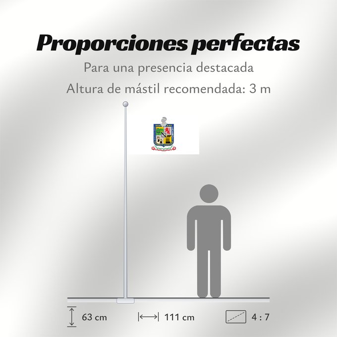 Proporciones de la bandera: Nuevo Leon	Nuevo León