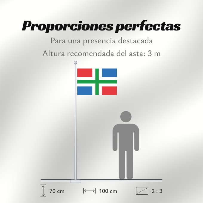 Proporciones de la bandera: Groningen Province of Groningen, Netherlands Groningue Groninga