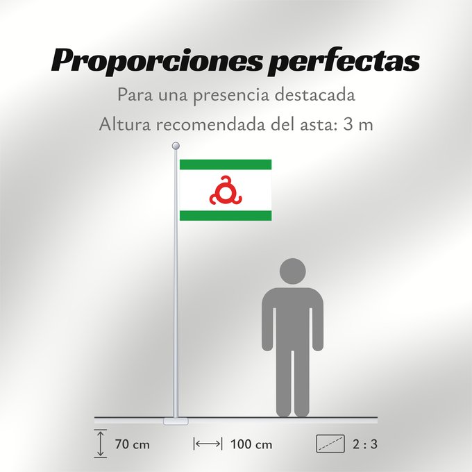 Proporciones de la bandera: Ingushetia	Republic of Ingushetia	Inguschetien	Inguscezia	Флаг Ингушетии