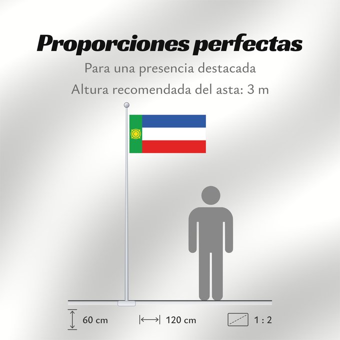Proporciones de la bandera: Khakassia	Khakassia since 2003. Drawn by Fibonacci	 Khakassie ou République de Khakassie	Jakasia desde el 2003. Hecha por Fibonacci	Chakassien