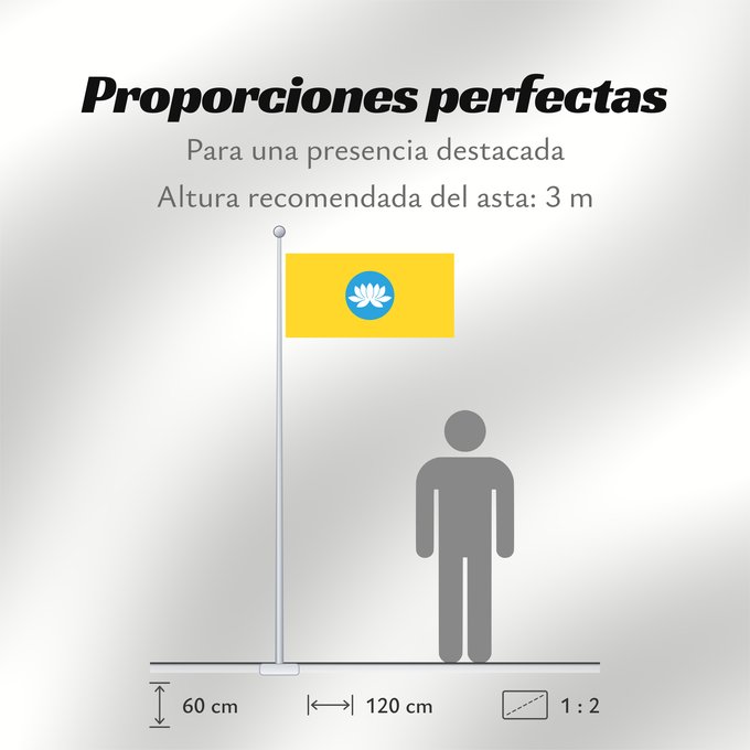 Proporciones de la bandera: Kalmykia Kalmoukie República de Kalmukia Kalmückien Флаг Республики Калмыкия Туг Хальмг Таңһч