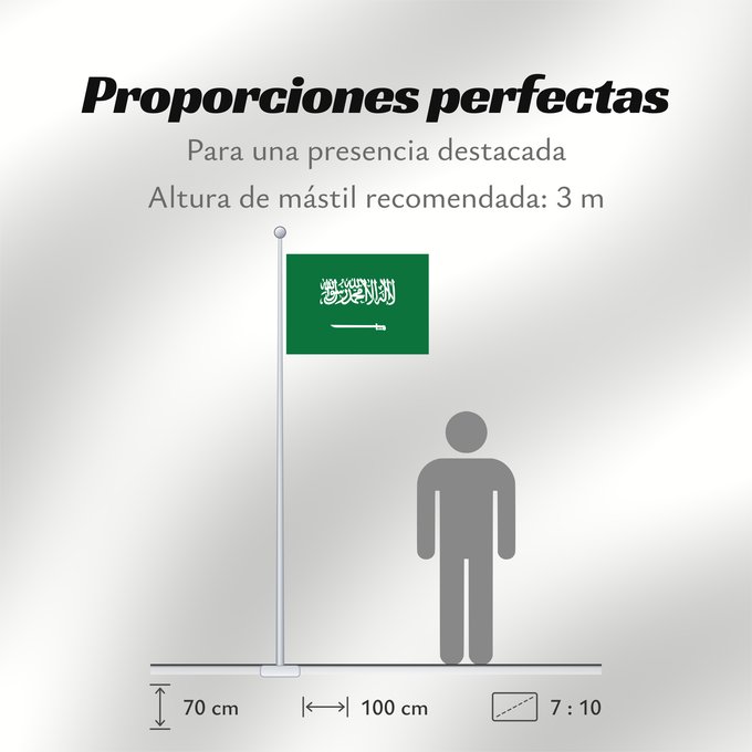 Proporciones de la bandera: Civil Ensign of Saudi Arabia  obverse	Saudi Arabia	Arabie saoudite	Arabia Saudita	Saudi-Arabien