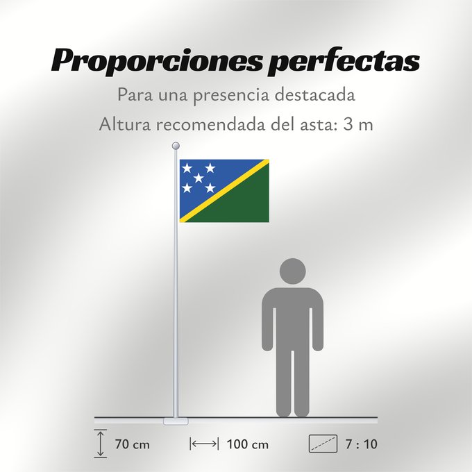 Proporciones de la bandera: Solomon Islands îles Salomon Islas Salomón Salomonen Isole Salomone Salomonseilanden Ynysoedd Solomon Oileán Sholamón Brattagh ny h-Ellanyn Holomon Ynysow Salamon The Solomon Islands Salomonovih otokih