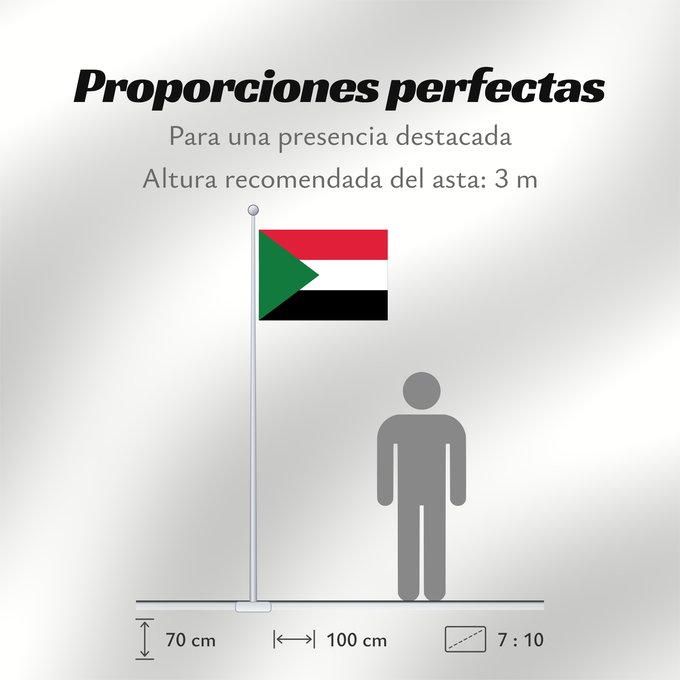 Proporciones de la bandera: Sudan Soudan Sudán Soedan علم السودان Sudans