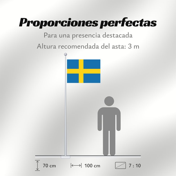 Proporciones de la bandera: Sweden	Suède	Suecia	Schweden	Svezia
