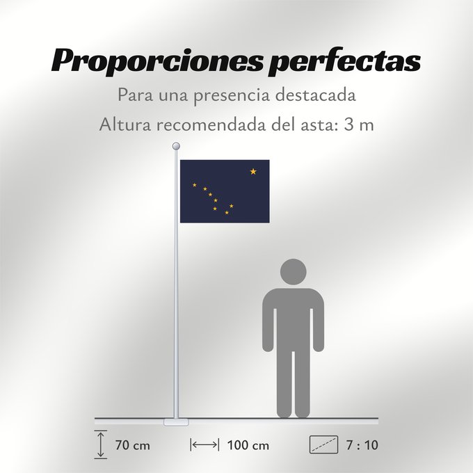 Proporciones de la bandera: Alaska	L Alaska	Alaska 	Dell Alaska	Banniel Alaska	ᎡᏩᏐᎾ ᎦᏓᏘ	Alasko	De l Alaska	Ka hae ‘Ālaka	דגל אלסקה	De Alaska	Alaskam takuyaŋa	Standardo di Alaska	Alascae	Hakʼaz Dineʼé Bikéyah Hahoodzo bidah naatʼaʼí	Флаг Аляски	Američke savezne države Aljaske	Прапор 