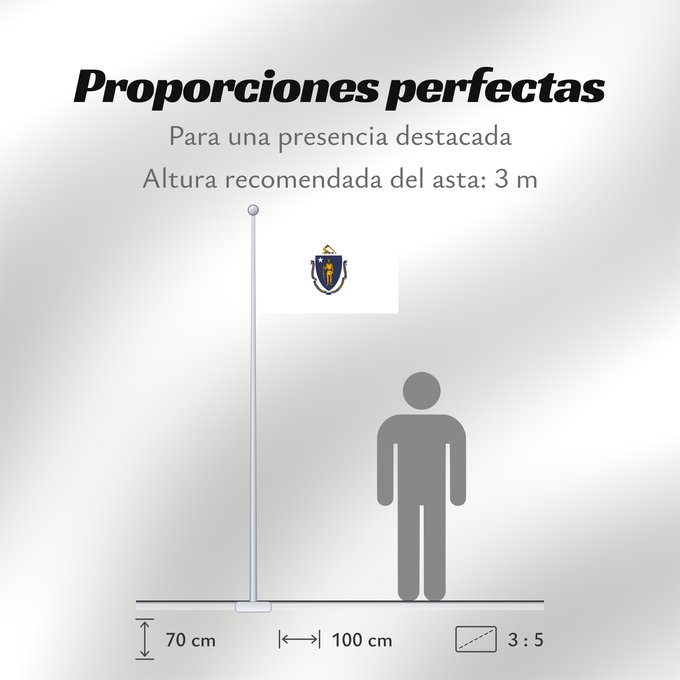 Proporciones de la bandera: Massachusetts ᎺᏌᏧᏎᏗ ᎦᏓᏘ Ka hae Makakukeka Massachusettæ Méésíchóoshish Hahoodzo bidah naatʼaʼí Amerikaanischen Bunneschteet Massachusetts Флаг Массачусетса Američke savezne države Massachusetts