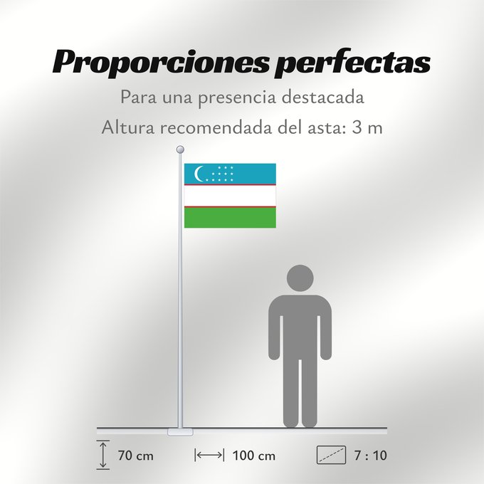Proporciones de la bandera: Uzbekistan	Ouzbékistan	República de Uzbekistán	Usbekistan	Repubblica dell Uzbekistan	Oezbekistan	Nacional da República do Uzbequistão	علم جمهورية أوزبكستان	Özbəkistan Respublikasının Dövlət	Дзяржаўны Сцяг Рэспублікі Ўзбекістан	Дзяржаўны Сьцяг Рэспублікі Ў
