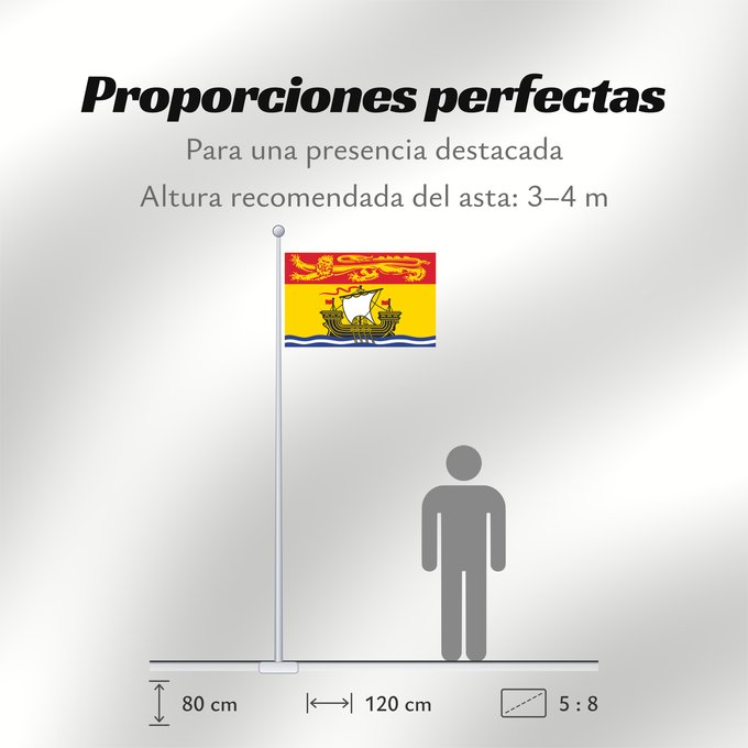 Proporciones de la bandera: New Brunswick New Brunswick Nouveau-Brunswick Nuevo Brunswick Nuovo Brunswick Banniel proviñs New Brunswick