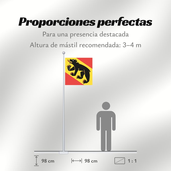 Proporciones de la bandera: Canton of Bern	Bern	Canton de Berne	Kantons Bern	Berna	Banniel Kanton Bern