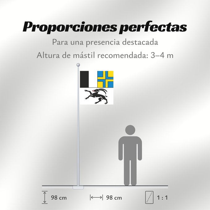 Proporciones de la bandera: Graubünden (de), Grigioni (it)