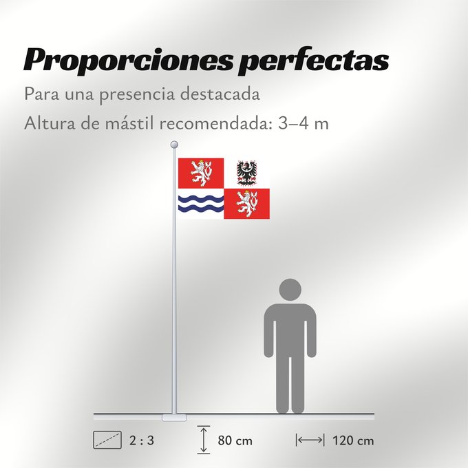 Proporciones de la bandera: Central Bohemian Region	Région de Bohême centrale	Región de Bohemia Central	Mittelböhmische Region