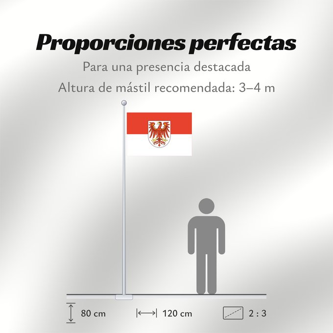 Proporciones de la bandera: Brandenburg	Brandebourg	Brandeburgo