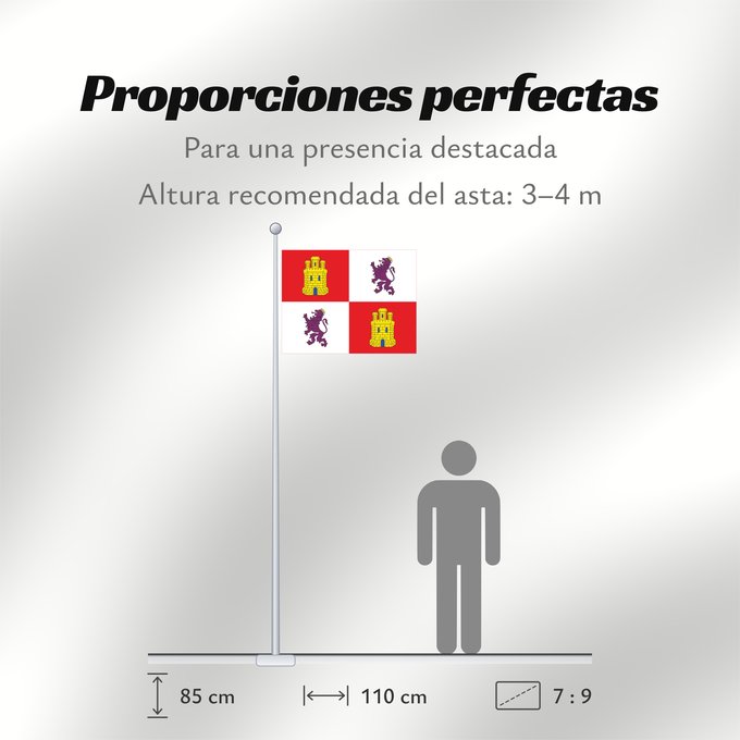 Proporciones de la bandera: Castile and León	Autonomous community of Castile and León	Castille-et-León	Comunidad autónoma de Castilla y León	Kastilien und León	Castiglia e León